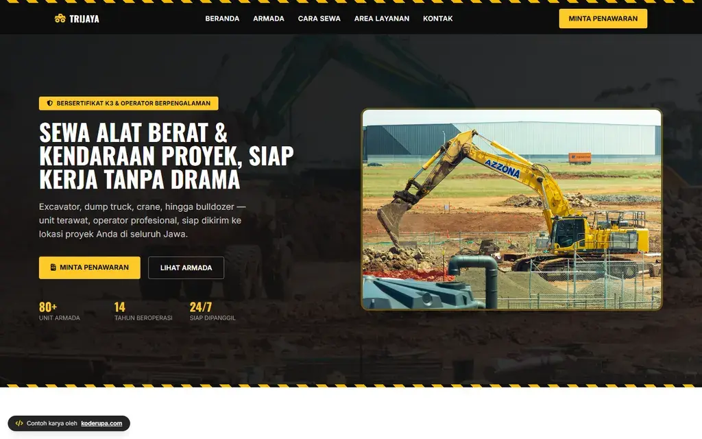 Pratinjau website Trijaya Alat Berat & Transport