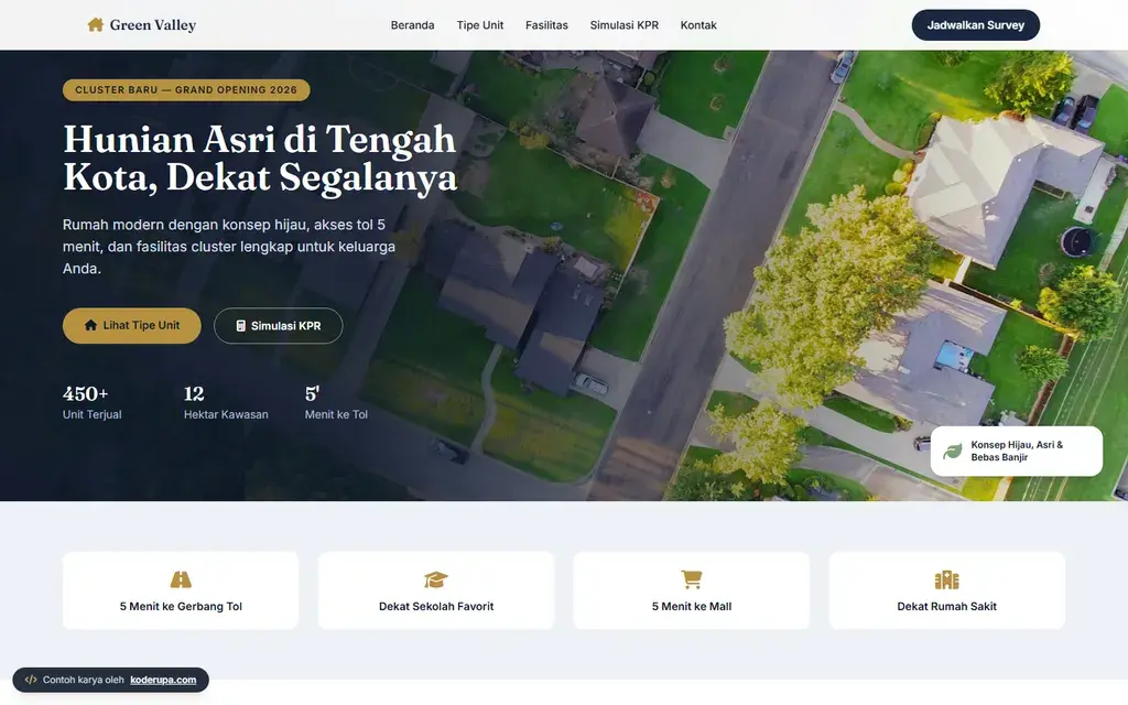 Pratinjau website Green Valley Residence